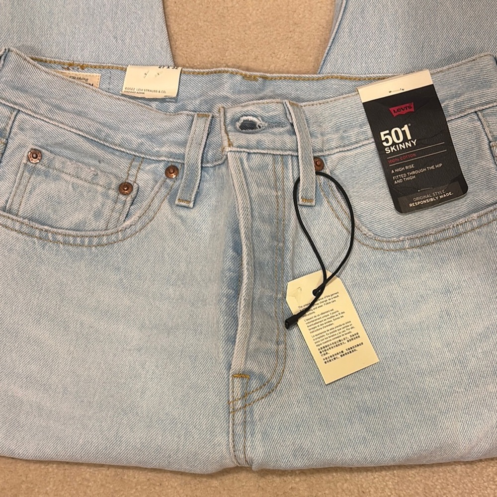 Levi's 501 Skinny Light Blue Jeans